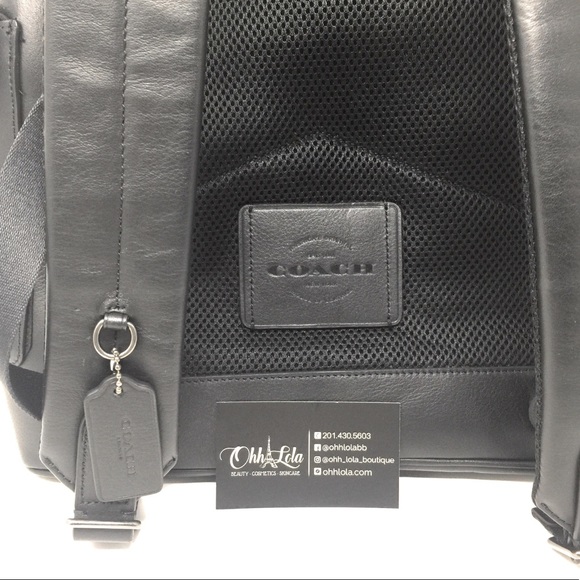 Coach Authentic Black Leather Hudson Backpack  - Picture 3 of 5